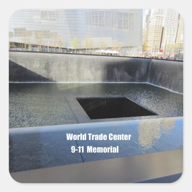 Pegatina Cuadrada Centro de Comercio Mundial, Monumento conmemorativ (Anverso)