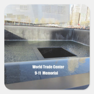 Pegatina Cuadrada Centro de Comercio Mundial, Monumento conmemorativ