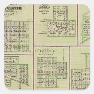 Pegatina Cuadrada Centro de Dallas, Casey, DeSoto, Dexter