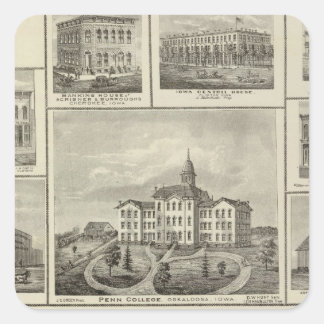 Pegatina Cuadrada Centro de estudios superiores, Edificios de Oskalo
