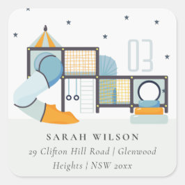 Pegatina Cuadrada Centro de juego suave en la jungla interior Direcc