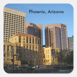 Pegatina Cuadrada Centro de Phoenix, Arizona
