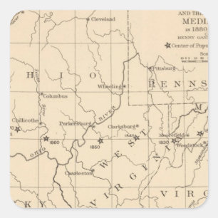 Pegatina Cuadrada Centro de población 17901900