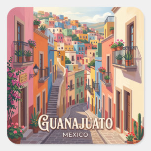 Pegatina Cuadrada Centro Histórico de Guanajuato México