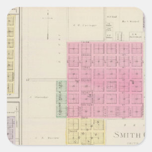 Pegatina Cuadrada Centro Smith, Ciudad Gould, Motor, Webster, Kansas