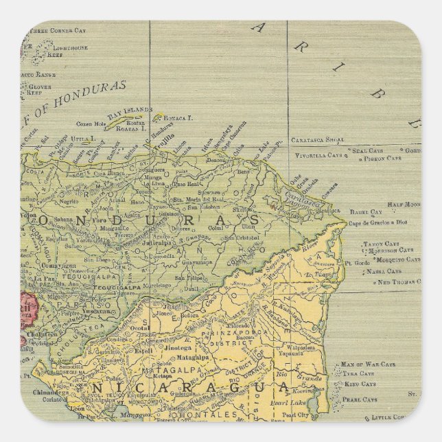 Pegatina Cuadrada Centroamérica 5 (Anverso)