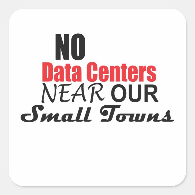 Pegatina Cuadrada Centros de datos anti (Anverso)