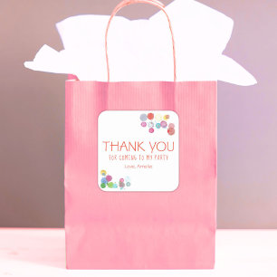 Pegatina Cuadrada Cepillo de colores Blogs Niños Gracias Cumpleaños