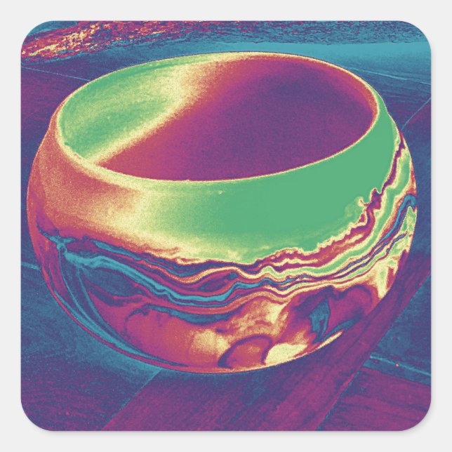 Pegatina Cuadrada Cerámica del Suroeste (Anverso)