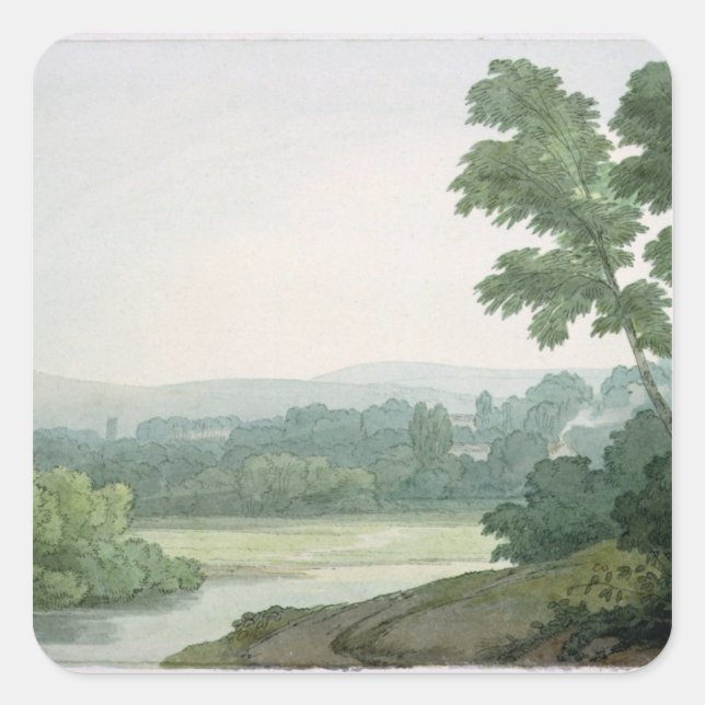 Pegatina Cuadrada Cerca de Washfield, Devon (Anverso)