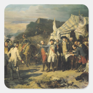 Pegatina Cuadrada Cerco de Yorktown, el 17 de octubre de 1781, 1836