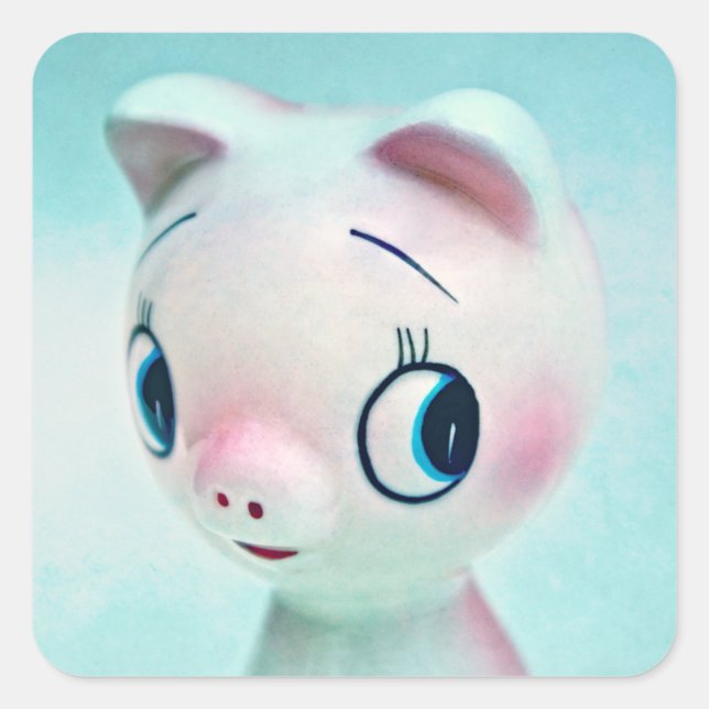 Pegatina Cuadrada Cerdo (Anverso)