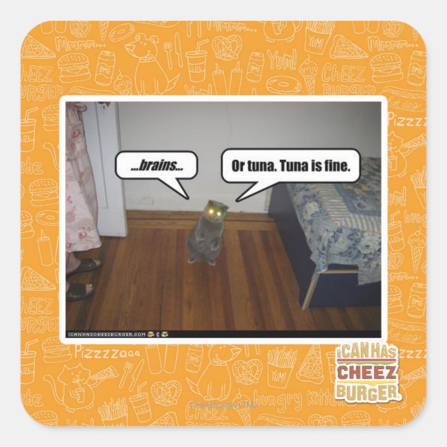 Pegatina Cuadrada cerebros (Anverso)