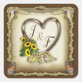 Pegatina Cuadrada Ceremonia de ayuno - Amarrando el nudo