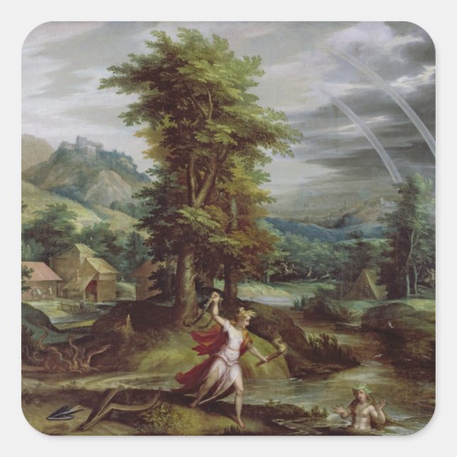 Pegatina Cuadrada Ceres y Cyane (Anverso)