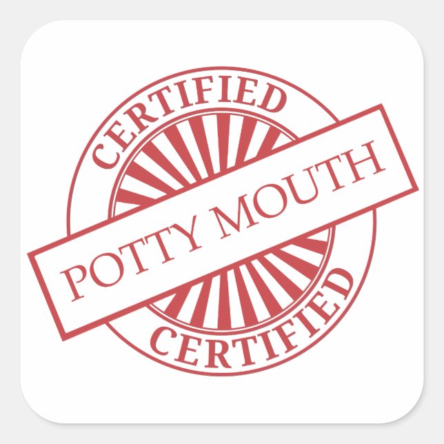 Pegatina Cuadrada Certificado - BOCA POTTY (Anverso)