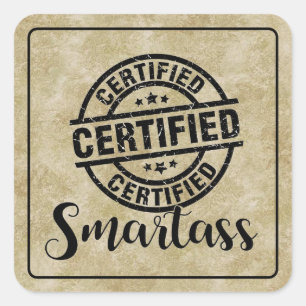 Pegatina Cuadrada Certificado Sabelotodo 