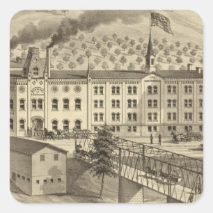 Pegatina Cuadrada Cervecería y casa de malta de A Reymann