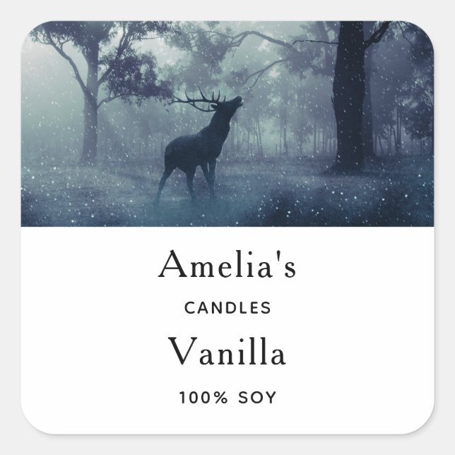 Pegatina Cuadrada Cerveza con cuerdas en un bosque - Negocio de vela (Anverso)