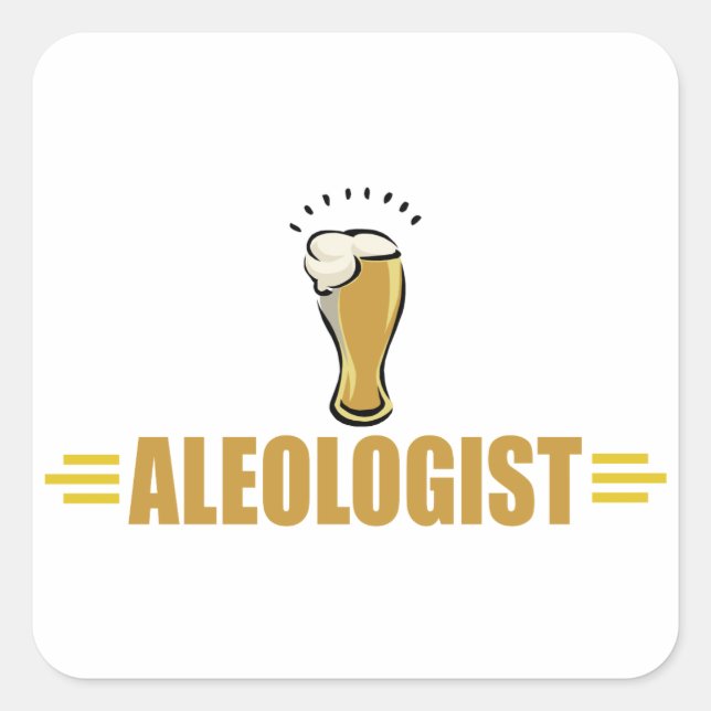 Pegatina Cuadrada Cerveza divertida (Anverso)
