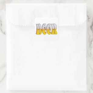 Pegatina Cuadrada Cerveza en el salto