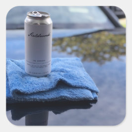 Pegatina Cuadrada cerveza puede blues