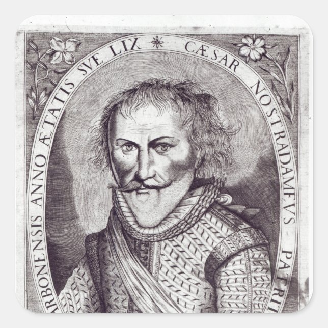 Pegatina Cuadrada Cesar Nostradamus (Anverso)