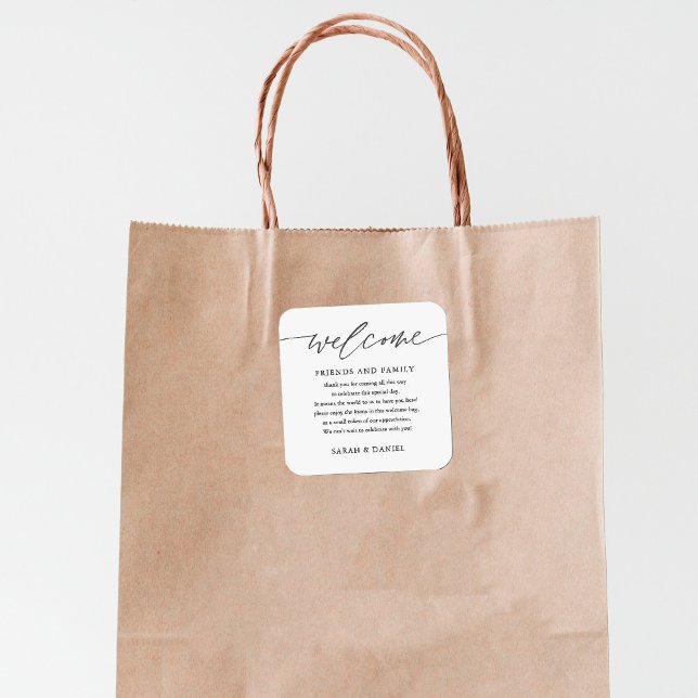 Pegatina Cuadrada Cesta de bolsitas de regalo de bienvenida para la  (Subido por el creador)