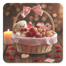 Cesta de osito Teddy Rosa San Valentín Corazón