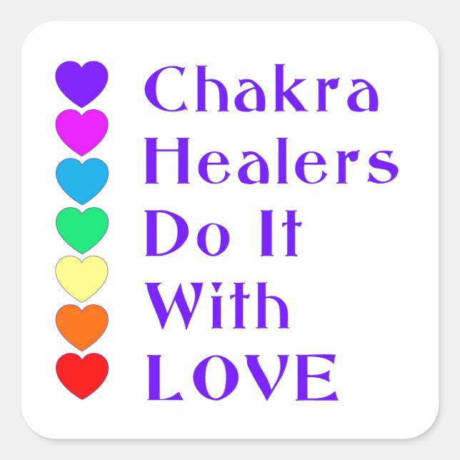 Pegatina Cuadrada Chakra Healers lo hace con amor (Anverso)