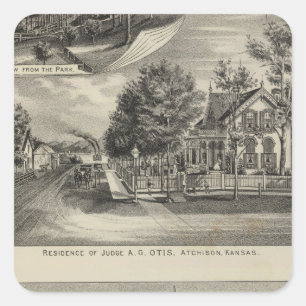 Pegatina Cuadrada Chalet del precio de Otis, Kansas