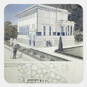 Pegatina Cuadrada Chalet Wagner, Viena