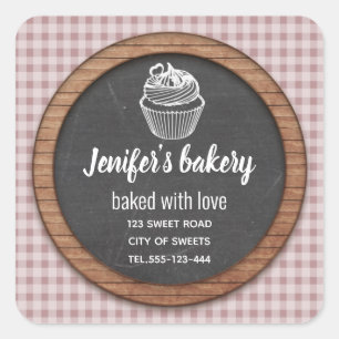 Pegatina Cuadrada Chalkboard Bizcochos y dulces caseros