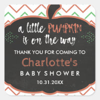 Chalkboard Pumpkin & Chevron Baby Shower Gracias
