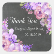 Chalkboard Purple Floral Bridal Shower Favorito Et