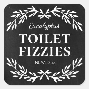 Pegatina Cuadrada Chalkboard Vintage DIY Fizzy Etiquetas limpiadoras