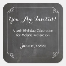 Chalkboard Vintage Flourish Frame 50 cumpleaños