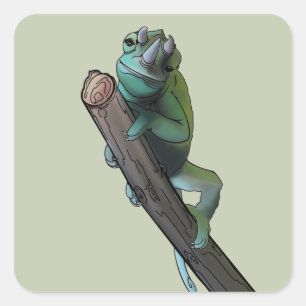 Pegatina Cuadrada Chameleon de Cute Jackson