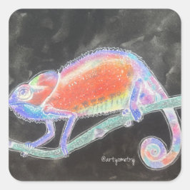 Pegatina Cuadrada Chameleon Inverse