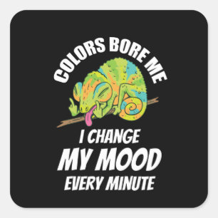 Pegatina Cuadrada Chameleon - Los Colores Son Aburridos