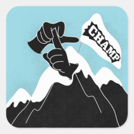 Pegatina Cuadrada Champ - Diseño ASL