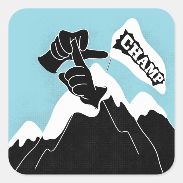 Pegatina Cuadrada Champ - Diseño ASL (Anverso)