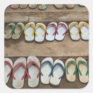 Pegatina Cuadrada Chanclas