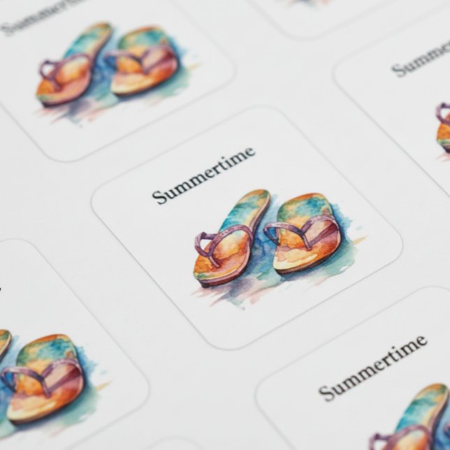 Pegatina Cuadrada Chanclas de Arrecife de Arcoíris, personalizadas (Subido por el creador)