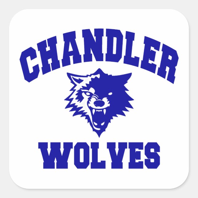 Pegatina Cuadrada Chandler Wolves (Anverso)