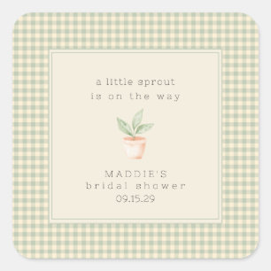 Pegatina Cuadrada Chaparrito en Camino Baby Shower