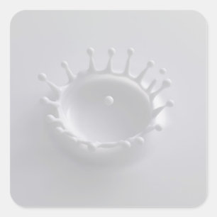Pegatina Cuadrada Chapoteo de la leche
