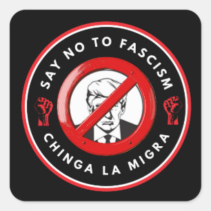Pegatina Cuadrada Chaqueta de mezclilla antifascista