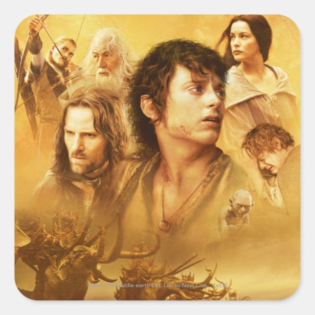 Pegatina Cuadrada Character Collage (Anverso)