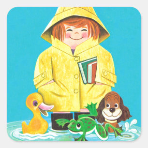 Pegatina Cuadrada Charcos de la diversión